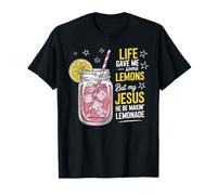 Life Gave Me Lemons Jesus Made Lemonade Faith Uomini Donne Maglietta