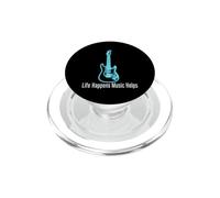 Life Happens Music Helps Electric Guitar Outline PopSockets PopGrip per MagSafe