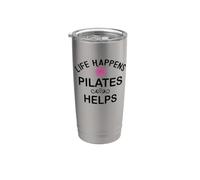 Life Happens Pilates Helps Pilates Era Pilates Instructor Bicchiere termico in acciaio inox doppia parete