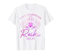 Life Happens Reiki Helps Lotus Reiki Maglietta