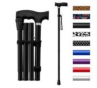 Life Healthcare Walking Stick for Women, for Elderly Or Disabled, Folding Adjustable Height, Right Or Left Handed, Non-Slip Rubber Tip, Wrist Strap, Lightweight