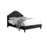 LIFE Home Home Life Premiere Classics - Letto matrimoniale con testiera e doghe king size, altezza 129,5 cm, colore: Nero/Argento