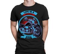 Life is a Beautiful Ride Bikers T-shirt da uomo maglietta divertente...