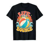 Life Is A Bounce Divertente Beach Ball Retro Summer Vacation Maglietta