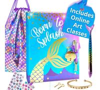 Life is a Doodle Diary with Lock and Key - Mermaid Gratitude Journal for Empowering Hearts & Minds - Self Expression Daily Journal Notebook with Lock