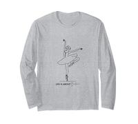 Life is About Balance Balletto Ballerina En Pointe Line Art Maglia a Manica