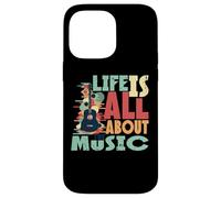 Life Is All About The Music Design Retro Guitar Custodia per iPhone 14 Pro Max