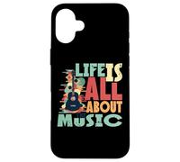 Life Is All About The Music Design Retro Guitar Custodia per iPhone 16 Plus