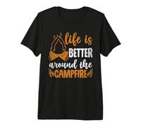 Life Is Better Around The Campfire Camping Camper Hiking Maglietta Premium