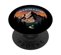 Life Is Better At Altitude Mountain Hiking Nature PopSockets PopGrip Adesivo