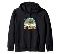 Life Is Better At Altitude Pilot Airplane Flying Design Felpa con Cappuccio