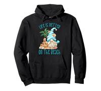 Life Is Better At The Beach for Summer Lover Funny GNOME Felpa con Cappuccio