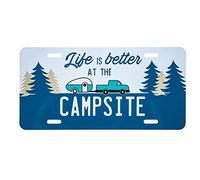 Life Is Better at The Campsite Novelty Vehicle Front Licence Plate RVs, Campers and Trailers and More, 15cm x 30cm, Navy Blue (53250)