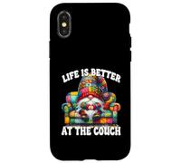 Life Is Better At The Couch Gnome Dad For Funny Retirement Custodia per iPhone X/XS