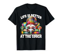Life Is Better At The Couch Gnome Dad For Funny Retirement Maglietta