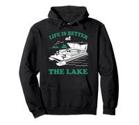Life is Better at the Lake Life - Pontoon Boat Captain Gift Felpa con Cappuccio