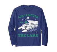 Life is Better at the Lake Life - Pontoon Boat Captain Gift Maglia a Manica