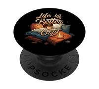 Life is Better Cozy Comfort Hygge Home PopSockets PopGrip Adesivo