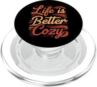Life is Better Cozy Comfort Text Design PopSockets PopGrip per MagSafe