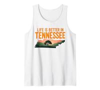 Life Is Better in Tennessee, Scenic TN State Outline Sunset Canotta