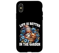 Life Is Better In The Garden Gnome With Yorkshire Terrier Custodia per iPhone X/XS