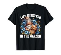 Life Is Better In The Garden Gnome With Yorkshire Terrier Maglietta