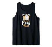 Life Is Better Is Better with Polka Music Fisarmonica Canotta