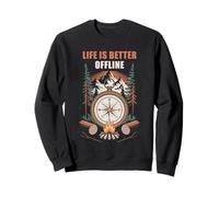 Life is Better Offline - Camping & Hiking Outdoors Nature Felpa
