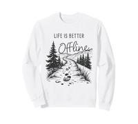 Life is Better Offline - Camping & Hiking Outdoors Nature Felpa