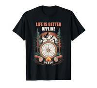 Life is Better Offline - Camping & Hiking Outdoors Nature Maglietta