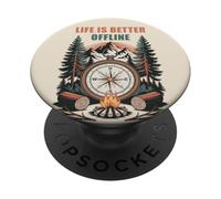 Life is Better Offline - Camping & Hiking Outdoors Nature PopSockets PopGrip Adesivo
