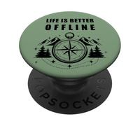 Life is Better Offline - Camping & Hiking Outdoors Nature PopSockets PopGrip Adesivo