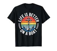 Life is better on a boat shirt uomo donna canottaggio vela Maglietta