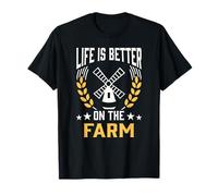 Life Is Better On The Farm Agricoltore Agriturismo Agrar Maglietta