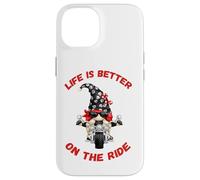 Life Is Better On The Ride Cute Oldschool Biker Kids Gnome Custodia per iPhone 14