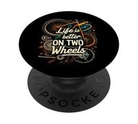 Life Is Better On Two Wheels Bicycle Cycling Bike Rider PopSockets PopGrip Adesivo