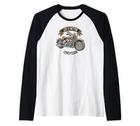 Life Is Better On Two Wheels Classic Motorcycle Biker Maglia con Maniche Raglan