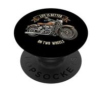 Life Is Better On Two Wheels Classic Motorcycle Biker PopSockets PopGrip Adesivo