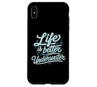 Life Is Better Underwater Scuba Diving Ocean Sea Custodia per iPhone XS Max