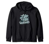 Life Is Better Underwater Scuba Diving Ocean Sea Felpa con Cappuccio