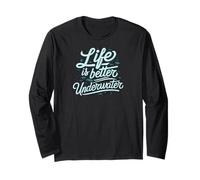 Life Is Better Underwater Scuba Diving Ocean Sea Maglia a Manica