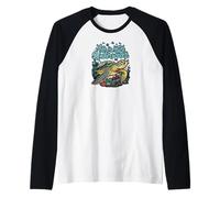 Life Is Better Underwater Sea Turtle Oceans Lover Diving Maglia con Maniche Raglan