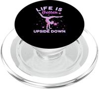 Life is Better Upside Down Gymnast Gymnastic Girl PopSockets PopGrip per MagSafe