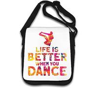 Life is Better When You Dance Paint Splash Graphic Borsa a tracolla bianca