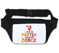 Life is Better When You Dance Paint Splash - Marsupio con stampa grafica, colore: bianco