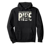 Life is Better When You Ride Biker Funny Dad Mens Motorcycle Felpa con Cappuccio