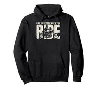 Life is Better When You Ride Biker Funny Dad Mens Motorcycle Felpa con Cappuccio