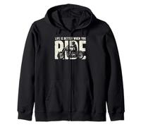 Life is Better When You Ride Biker Funny Dad Mens Motorcycle Felpa con Cappuccio