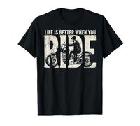Life is Better When You Ride Biker Funny Dad Mens Motorcycle Maglietta