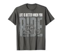 Life is Better When You Ride Biker Funny Dad Mens Motorcycle Maglietta